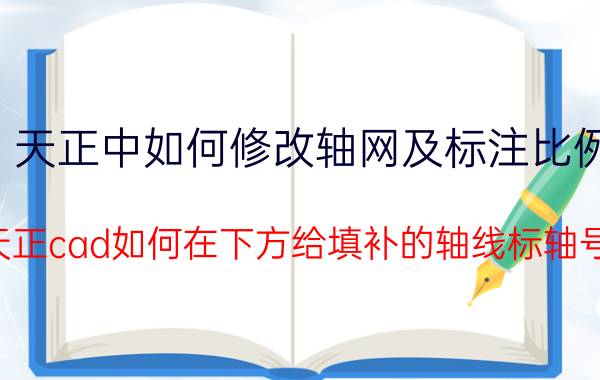 天正中如何修改轴网及标注比例 天正cad如何在下方给填补的轴线标轴号？